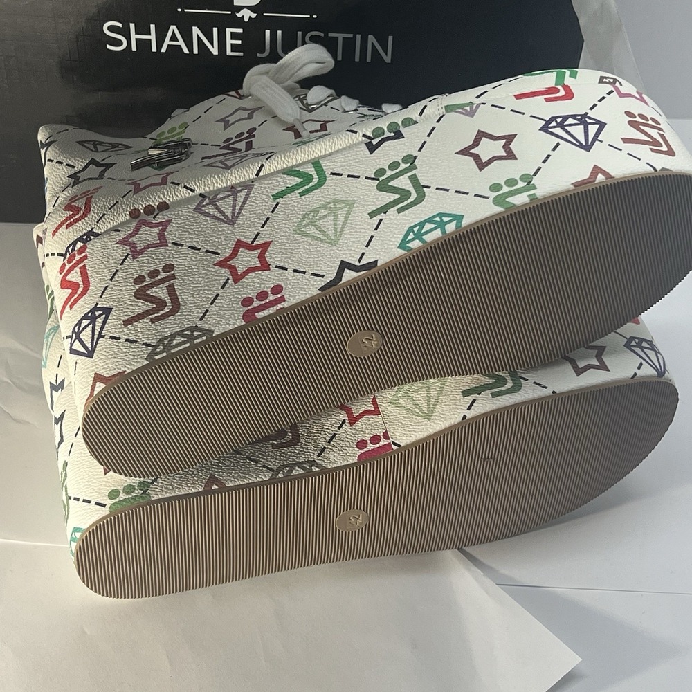 Shane Justin Multicolor Platform Shoes Size 42 us 10.5 With Box, Dust Bags & Lac - Picture 8 of 12